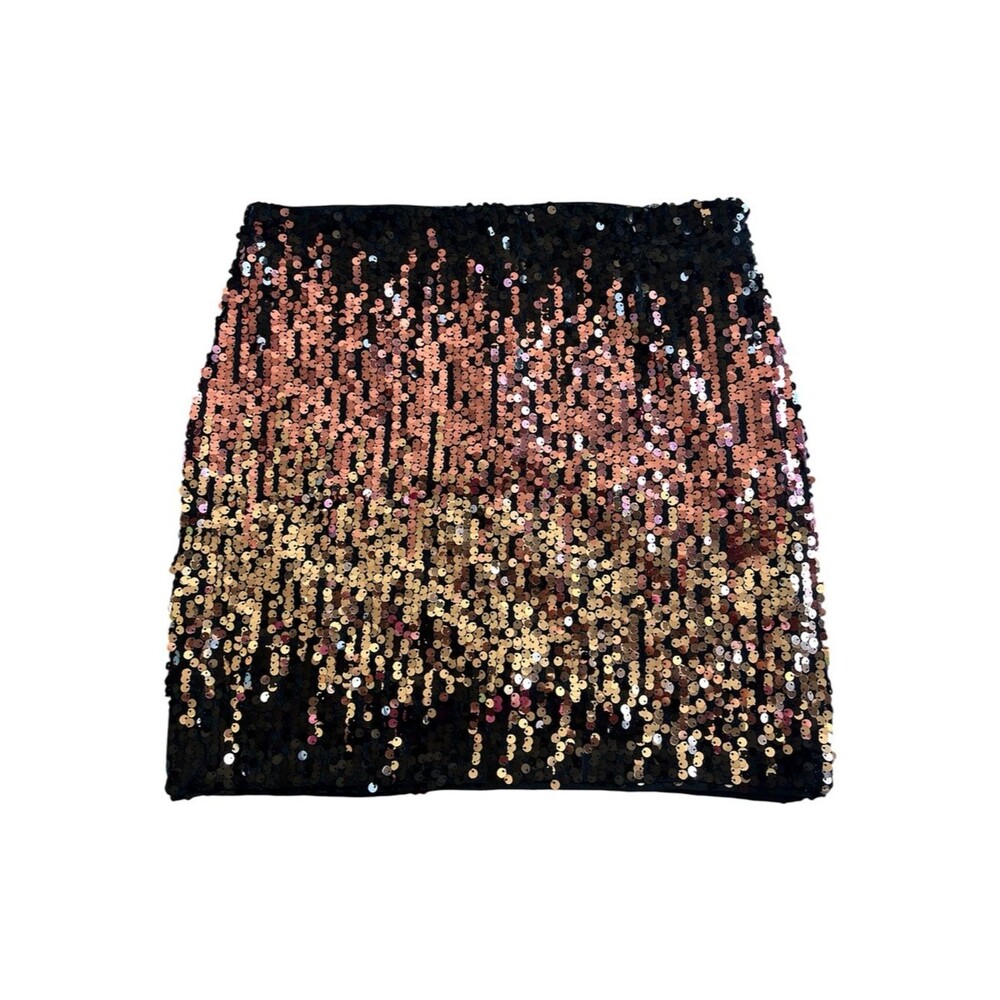 SHEIN Sequined Ombre Mini Skirt in Pink and Gold